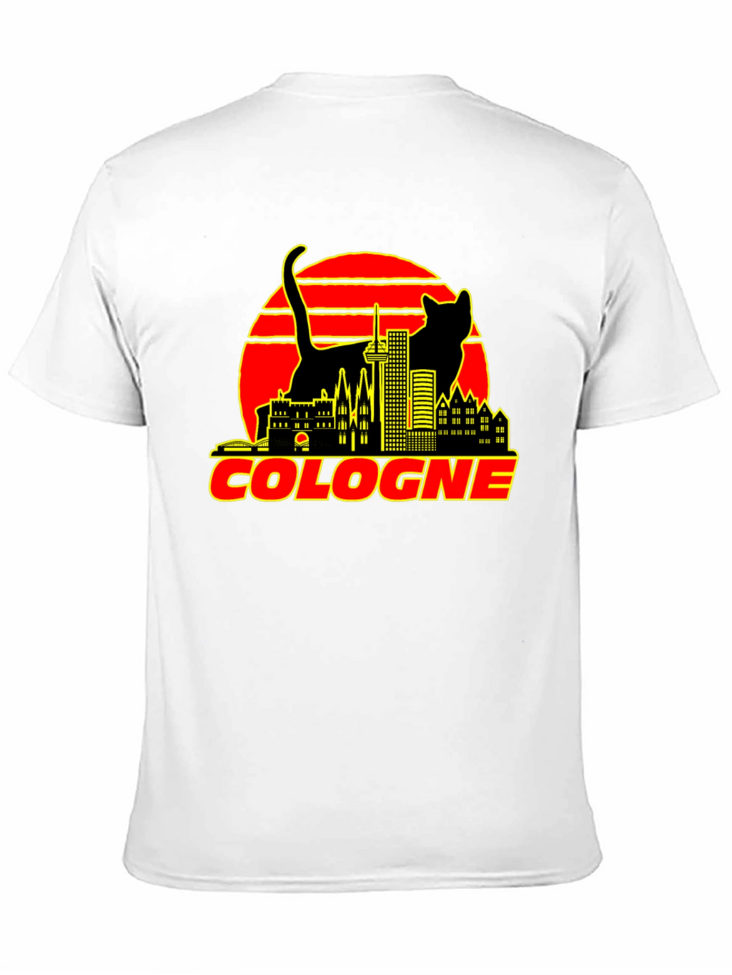 Cologne Cityscape Cat Graphic T-Shirt