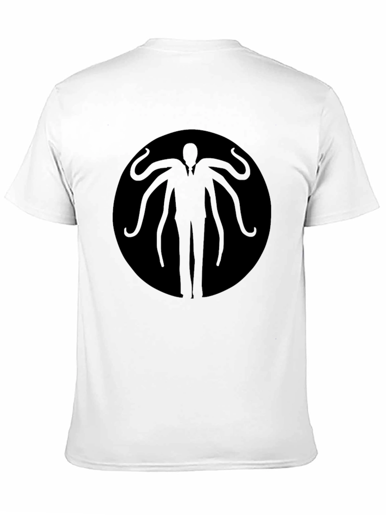 Slender Man Graphic Tee - Black Cotton Blend