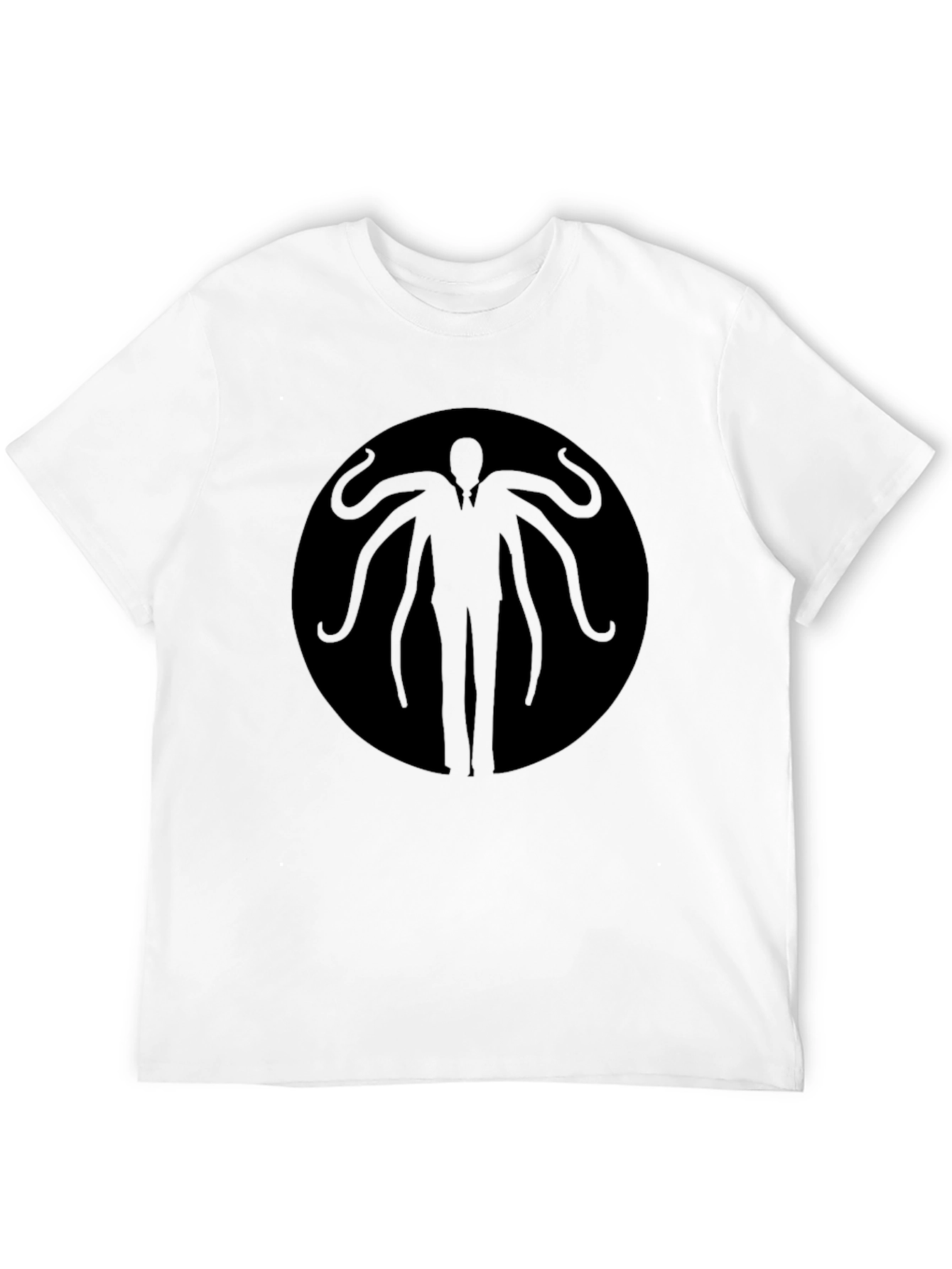 Slender Man Graphic Tee - Black Cotton Blend