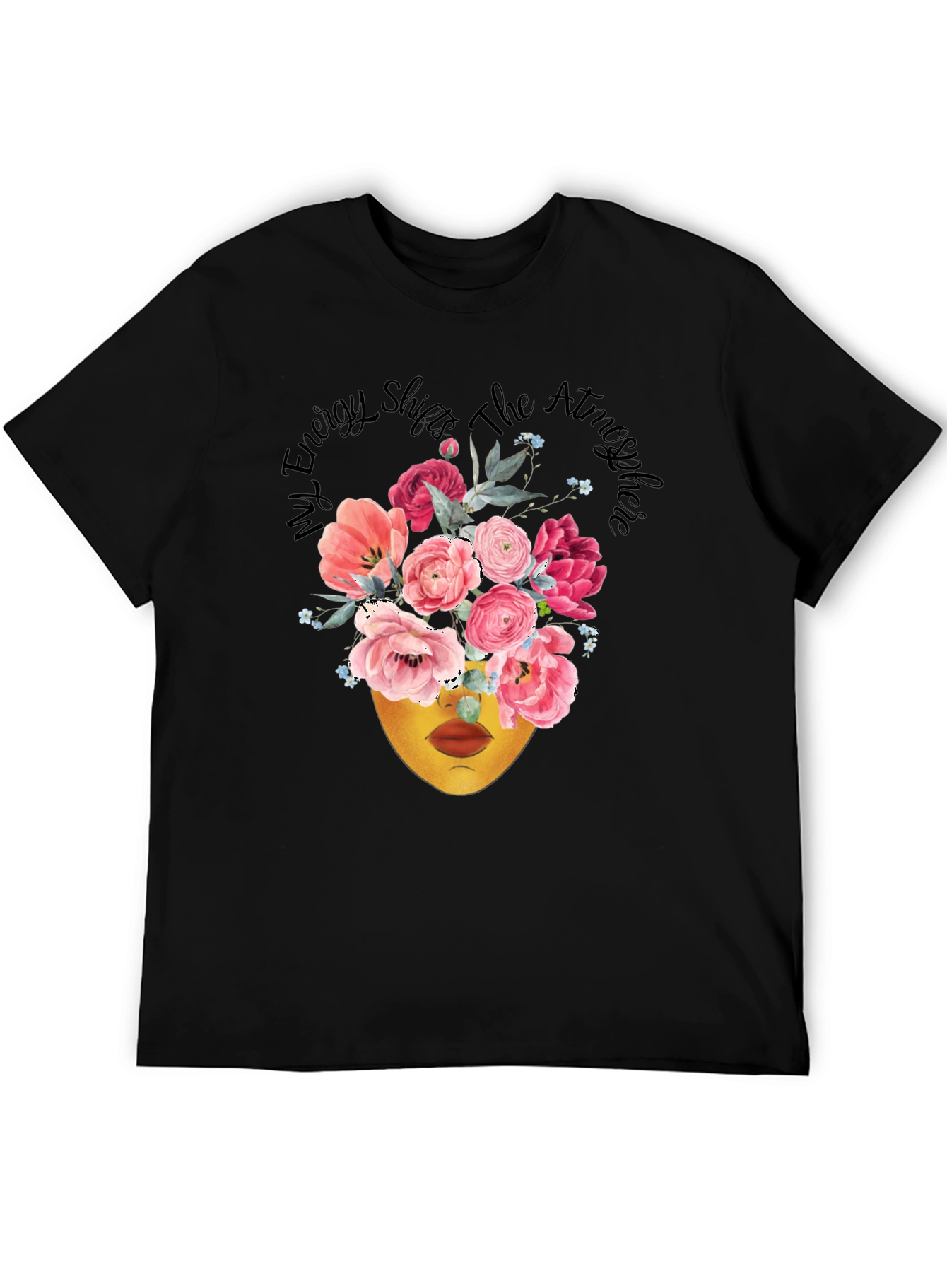 Floral Energy Shift T-Shirt - Black