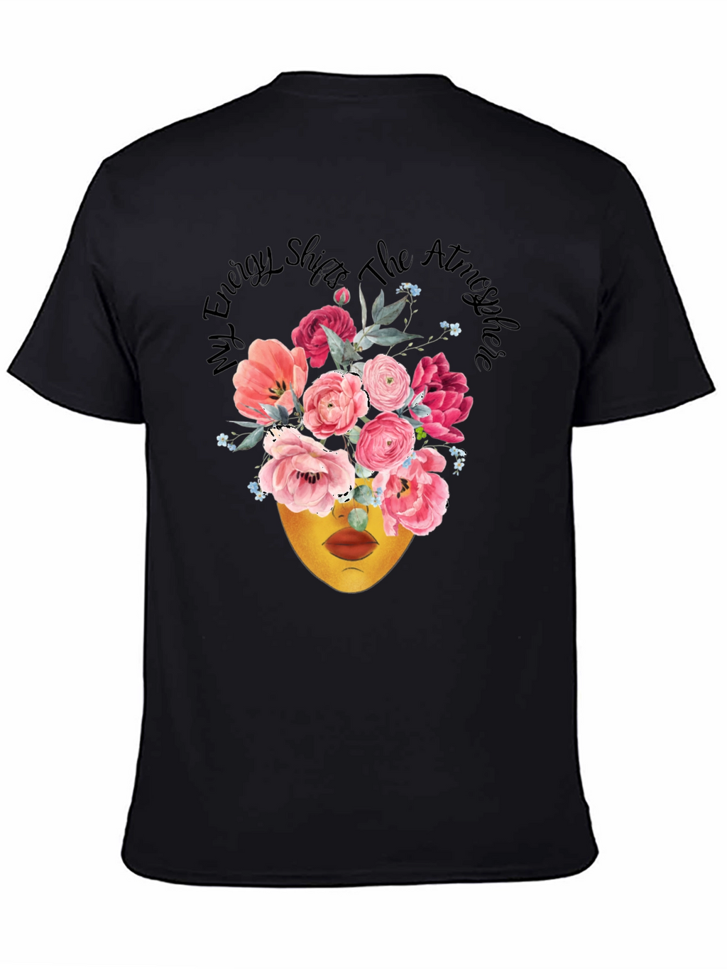 Floral Energy Shift T-Shirt - Black