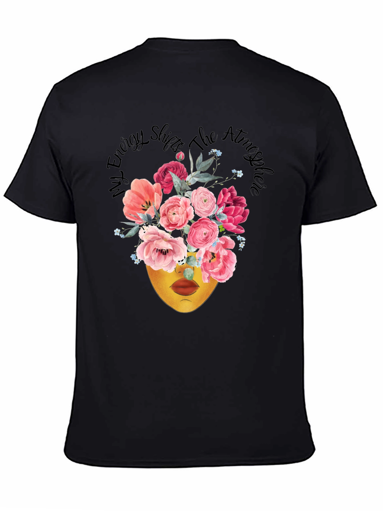 Floral Energy Shift T-Shirt - Black