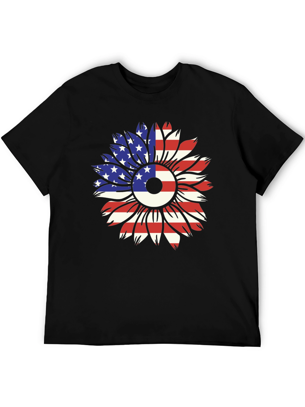 USA Flag Sunflower Graphic Tee