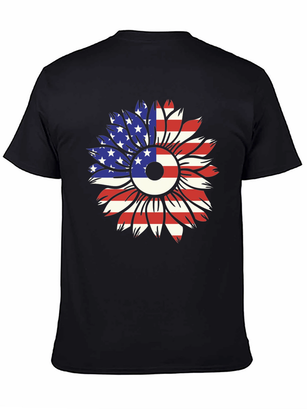 USA Flag Sunflower Graphic Tee