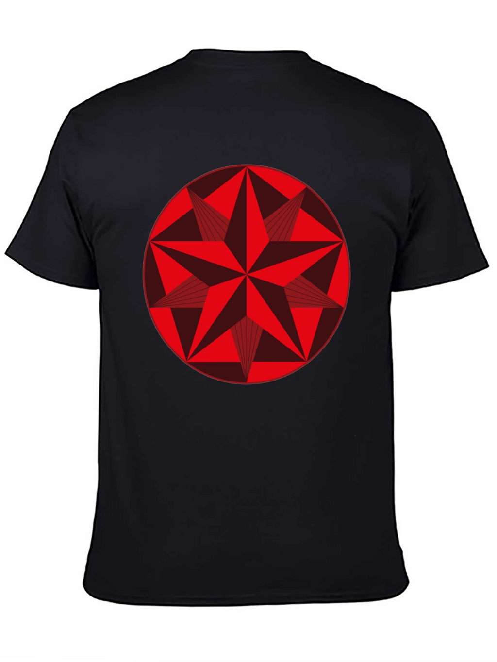 Geometric Star Graphic Tee - Stylish Black Cotton Shirt