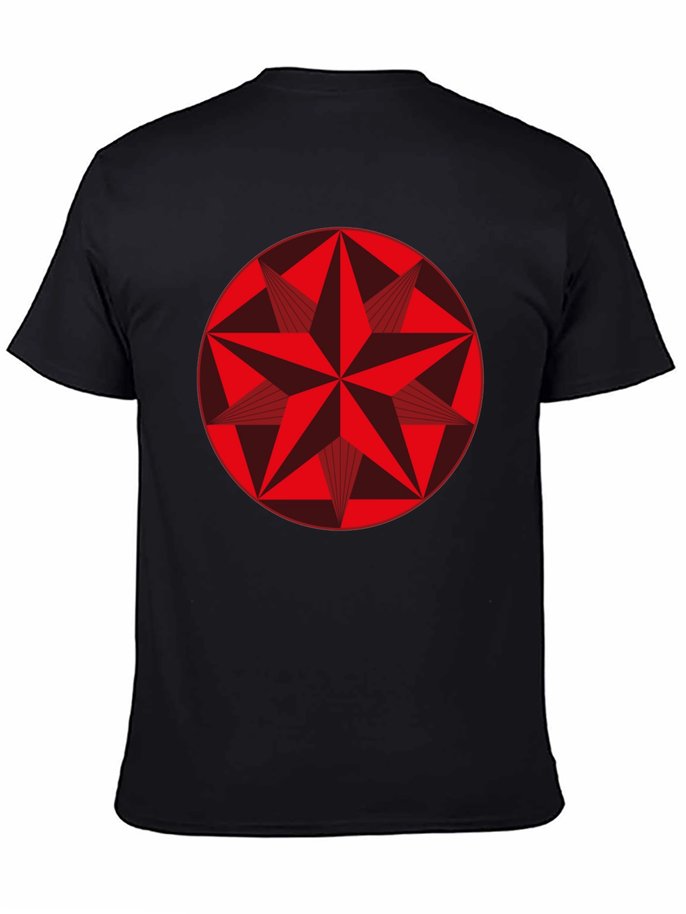 Geometric Star Graphic Tee - Stylish Black Cotton Shirt