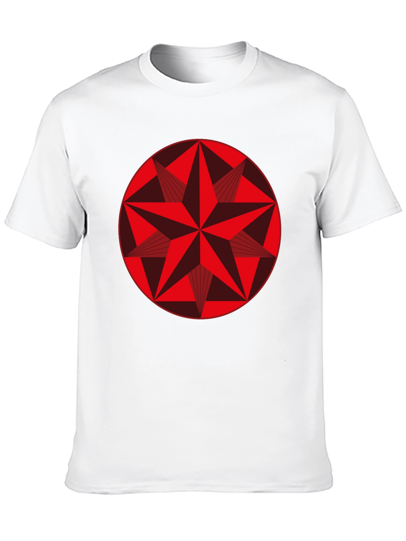 Geometric Star Graphic Tee - Stylish Black Cotton Shirt