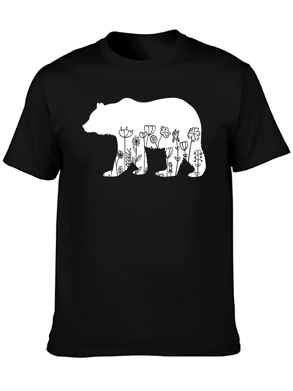 Floral Bear Graphic T-Shirt - Casual Comfort