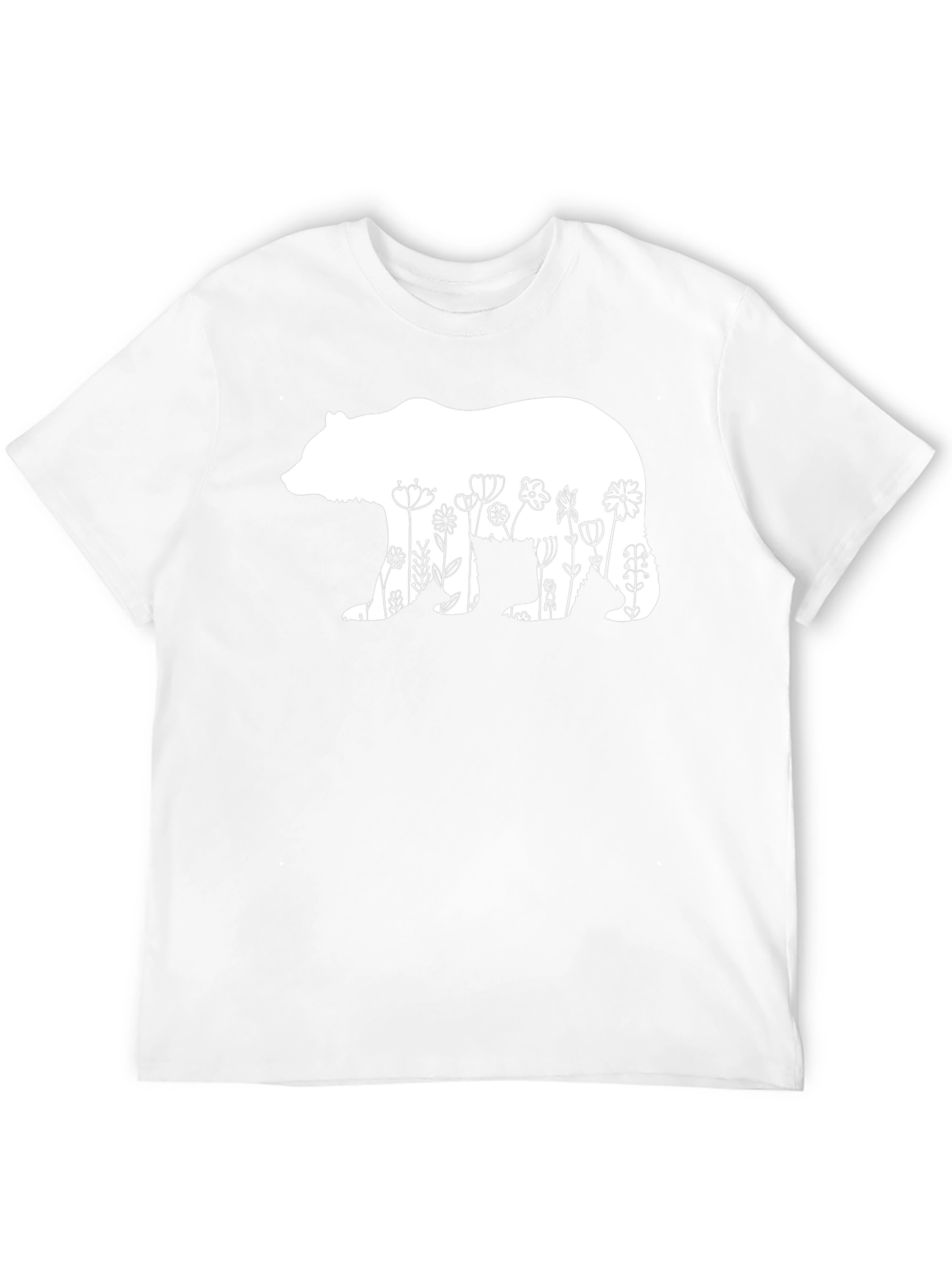 Floral Bear Graphic T-Shirt - Casual Comfort