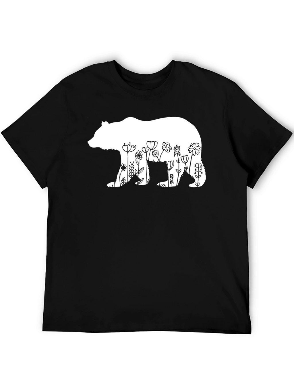 Floral Bear Graphic T-Shirt - Casual Comfort