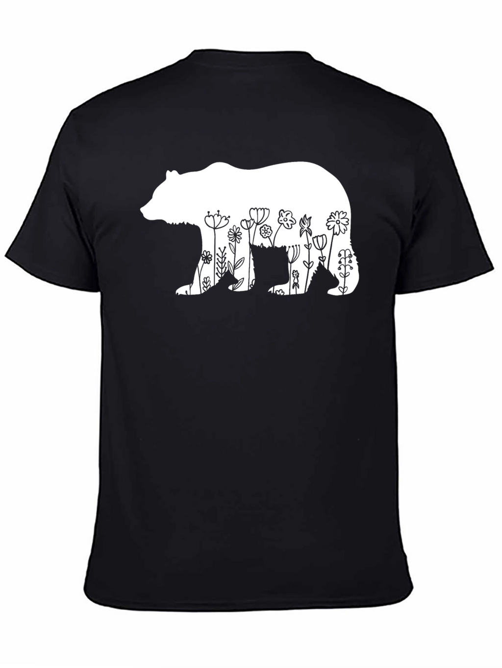 Floral Bear Graphic T-Shirt - Casual Comfort