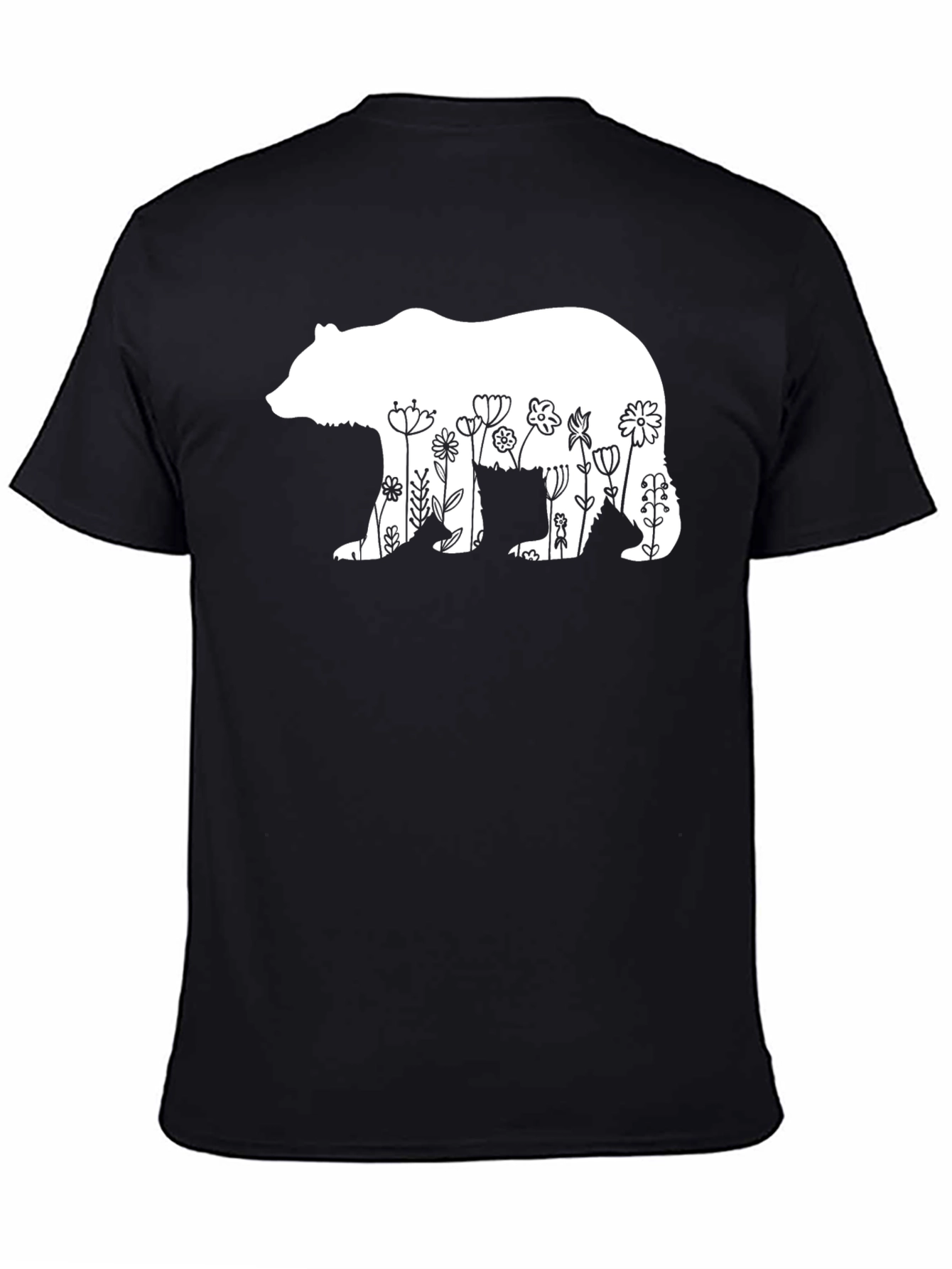 Floral Bear Graphic T-Shirt - Casual Comfort
