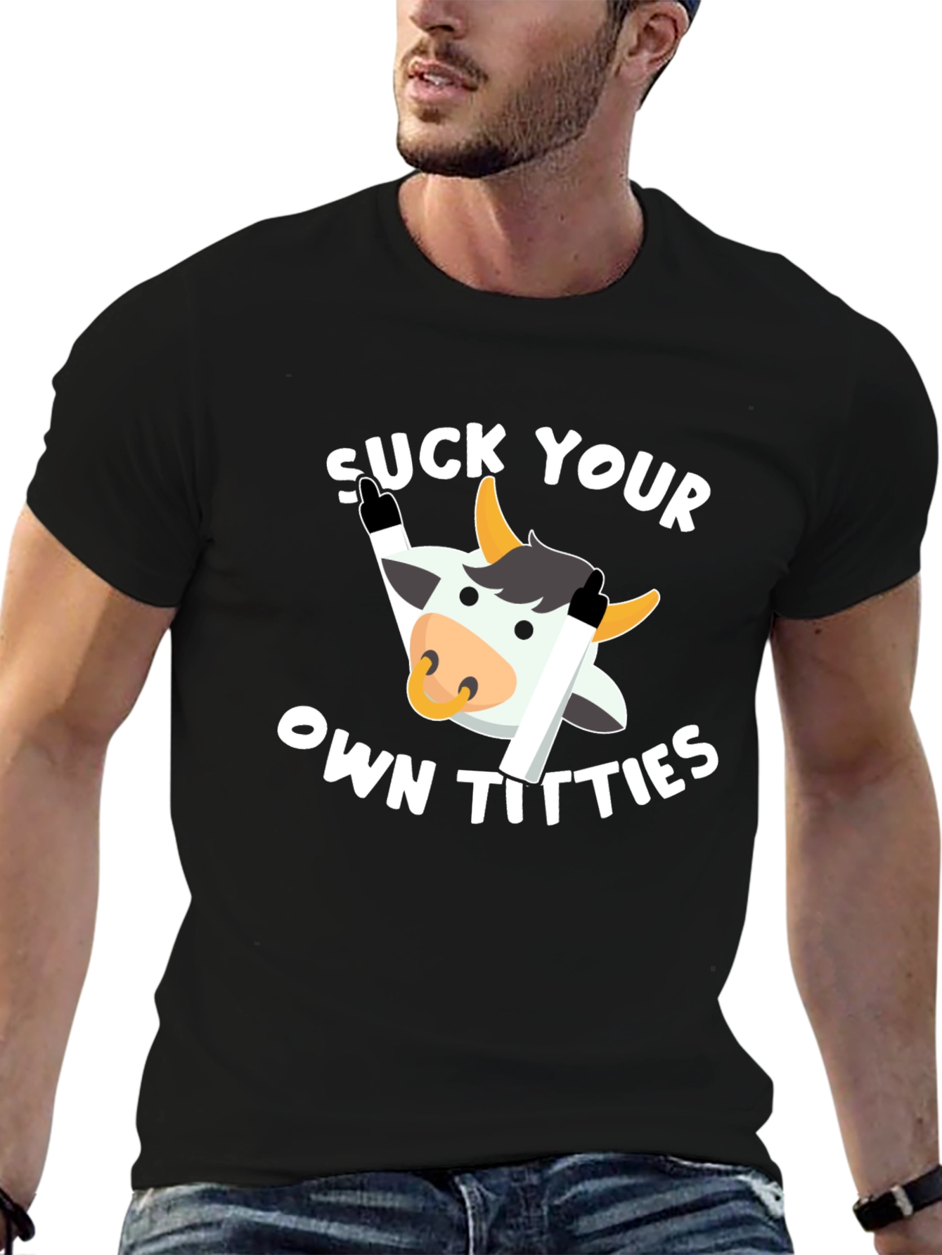Humorous Cow Graphic T-Shirt