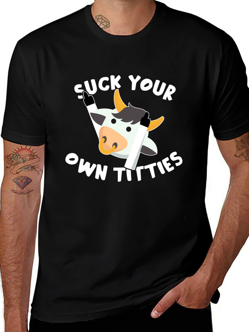 Humorous Cow Graphic T-Shirt