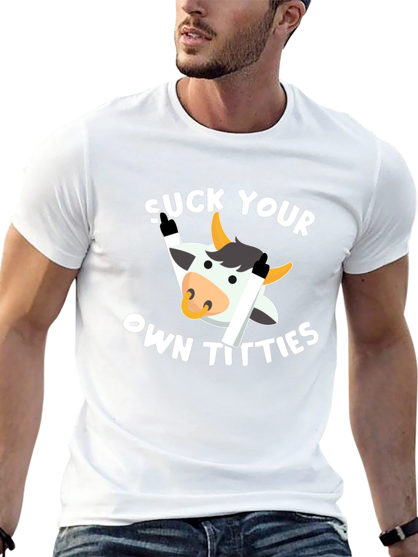 Humorous Cow Graphic T-Shirt