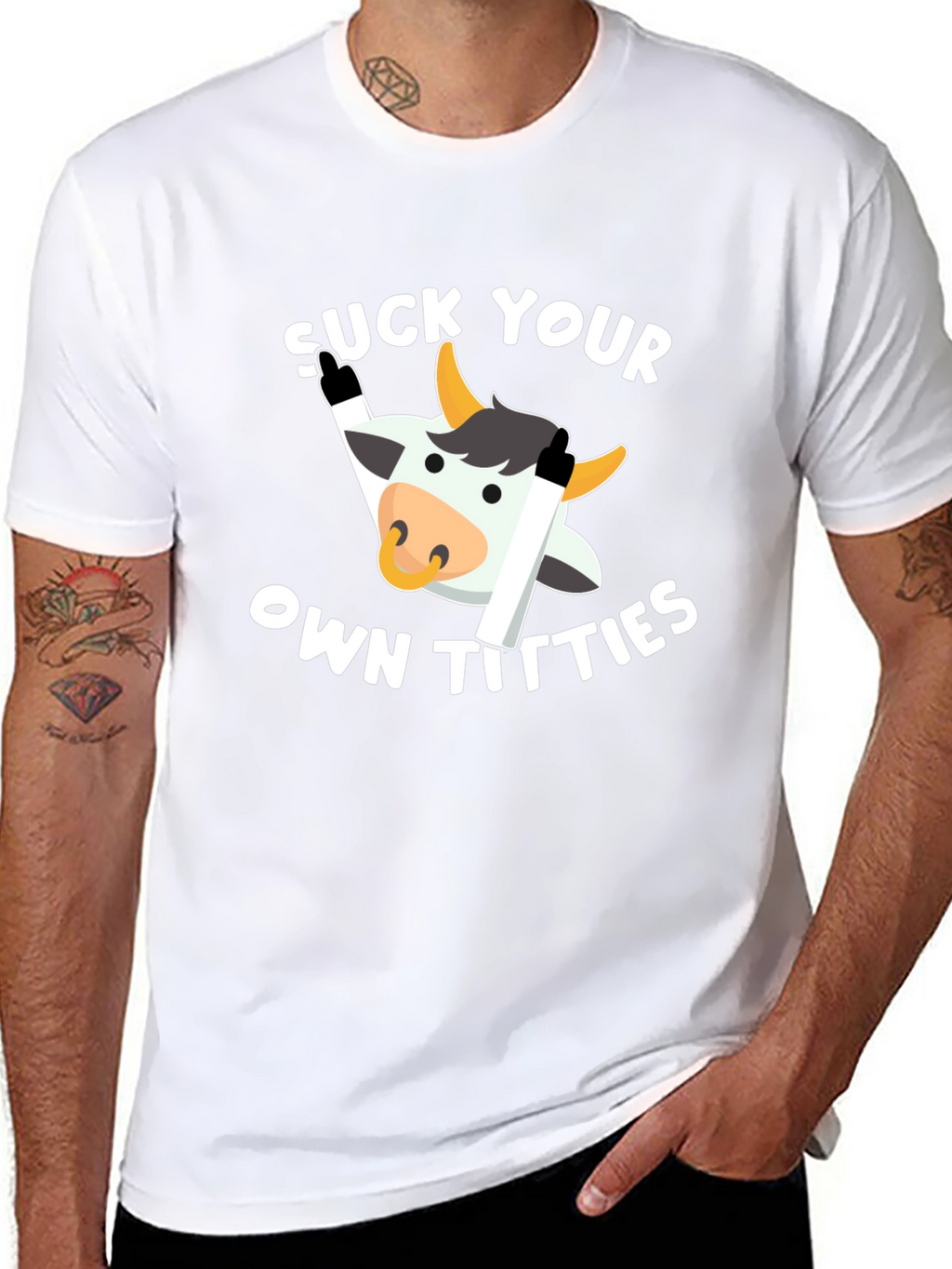 Humorous Cow Graphic T-Shirt