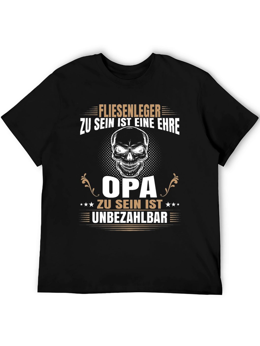 Tile Layer Grandpa Black T-Shirt