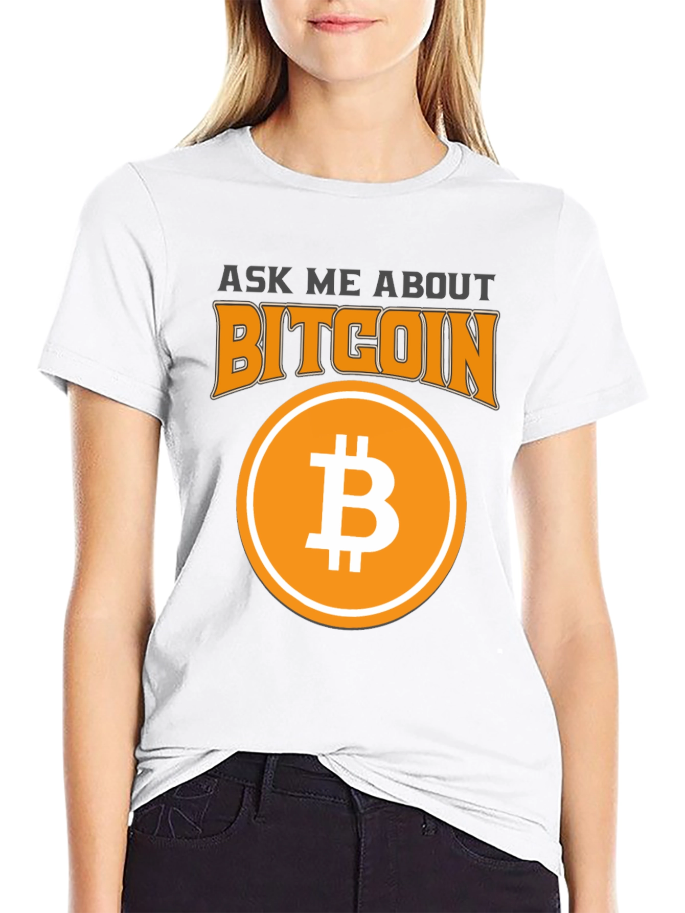 Ask Me About Bitcoin Black Graphic Tee