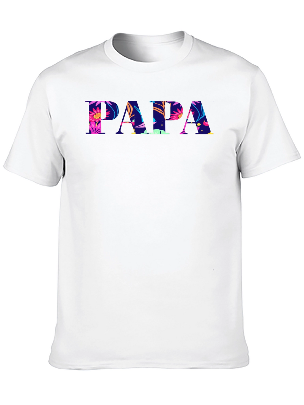 Papa Floral Print Black T-Shirt