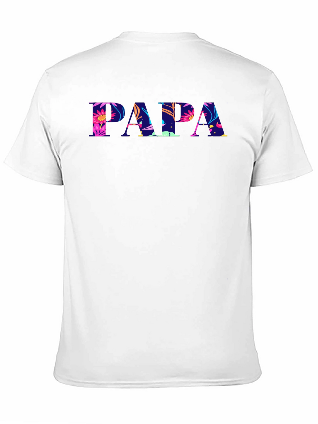 Papa Floral Print Black T-Shirt