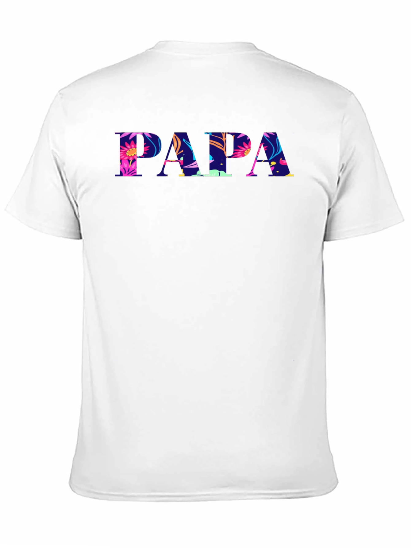 Papa Floral Print Black T-Shirt