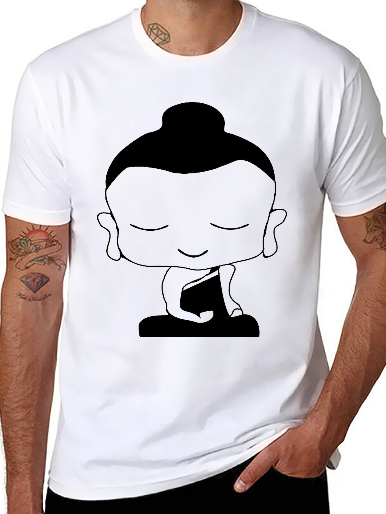 Buddha Graphic Black T-Shirt - Relaxed Fit
