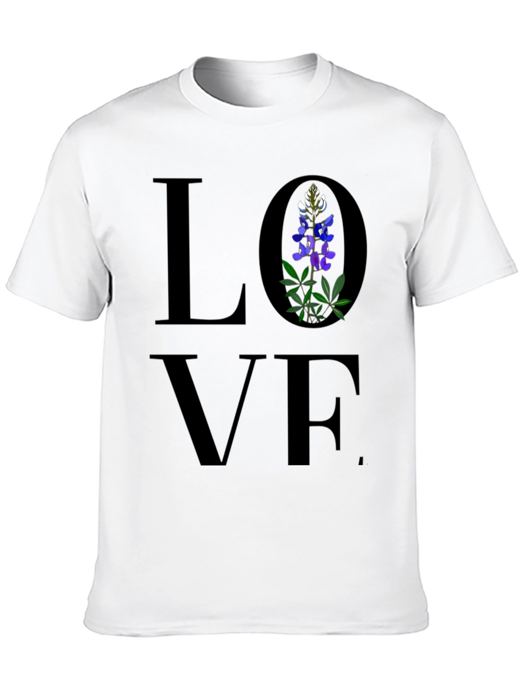 Love Bluebonnet Black T-Shirt Floral Tee