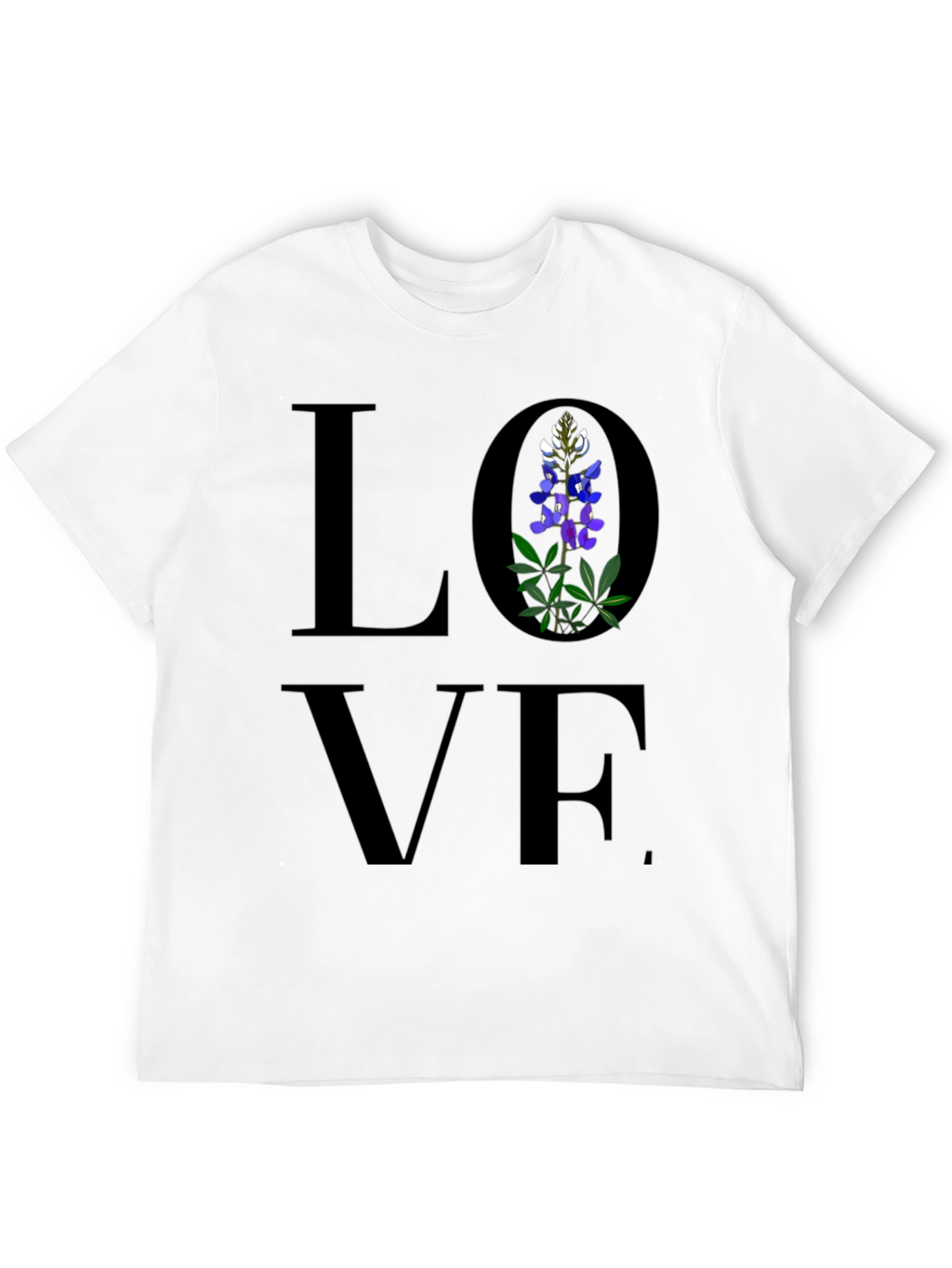 Love Bluebonnet Black T-Shirt Floral Tee