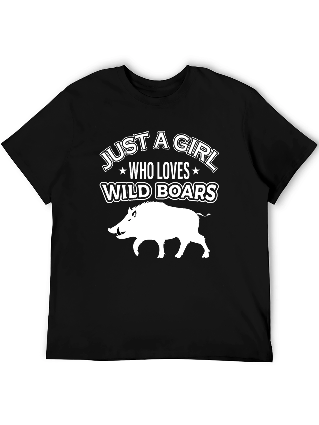 Wild Boar Lover Graphic T-Shirt - Just A Girl Who Loves Boars Tee