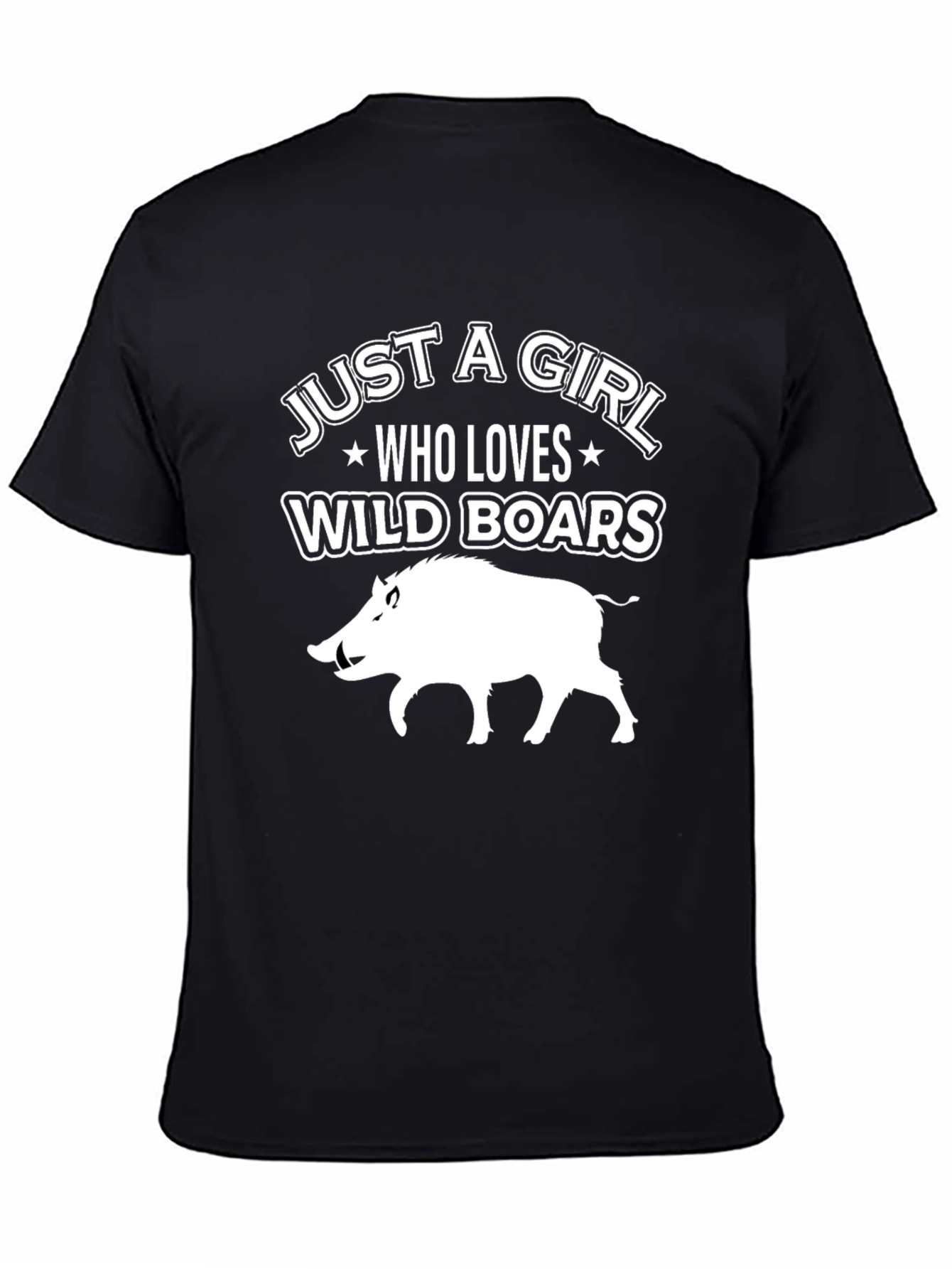 Wild Boar Lover Graphic T-Shirt - Just A Girl Who Loves Boars Tee