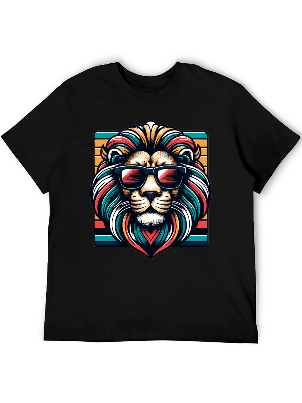 Cool Lion Graphic Tee - Trendy Animal Design