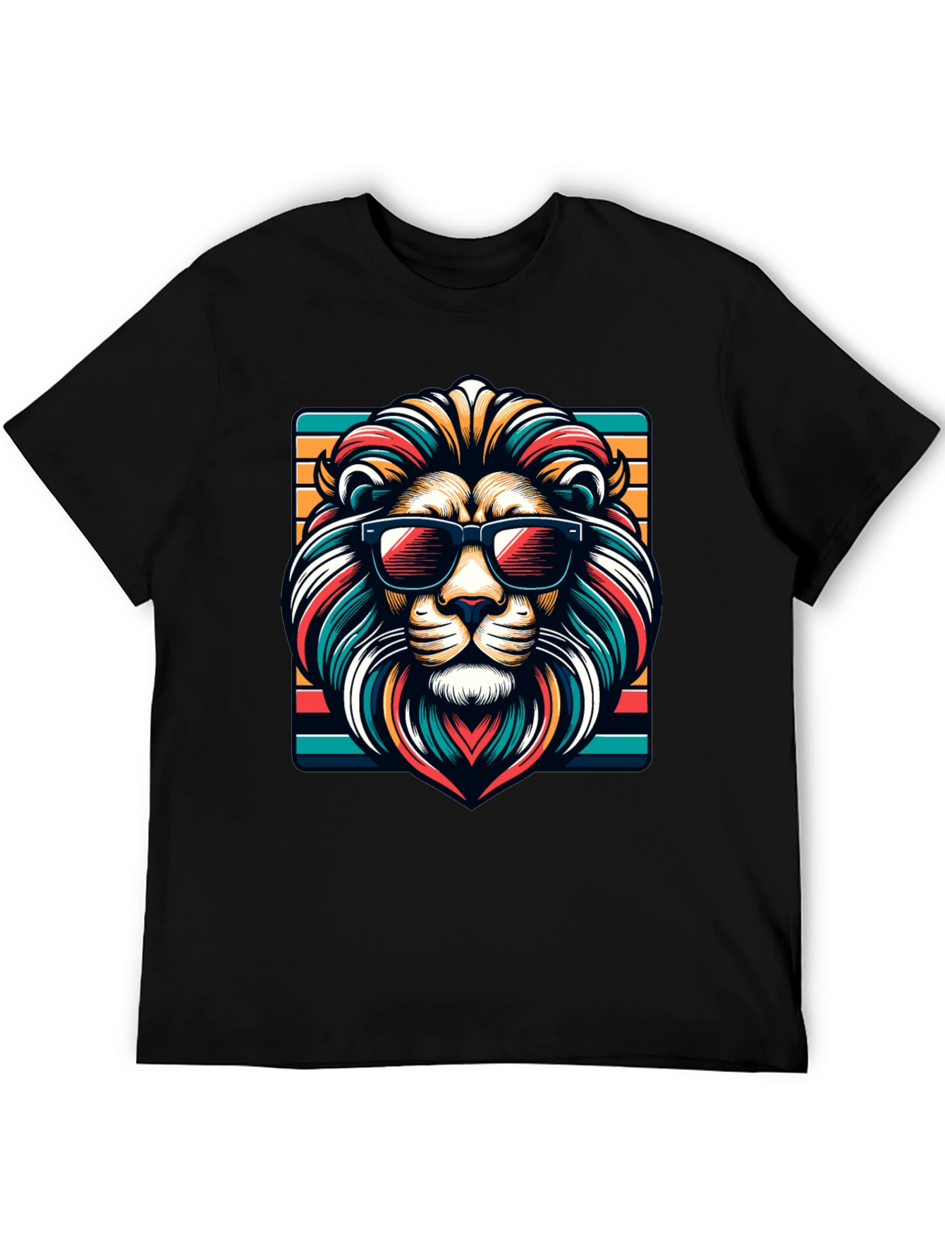 Cool Lion Graphic Tee - Trendy Animal Design