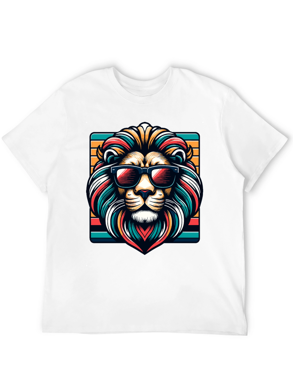 Cool Lion Graphic Tee - Trendy Animal Design