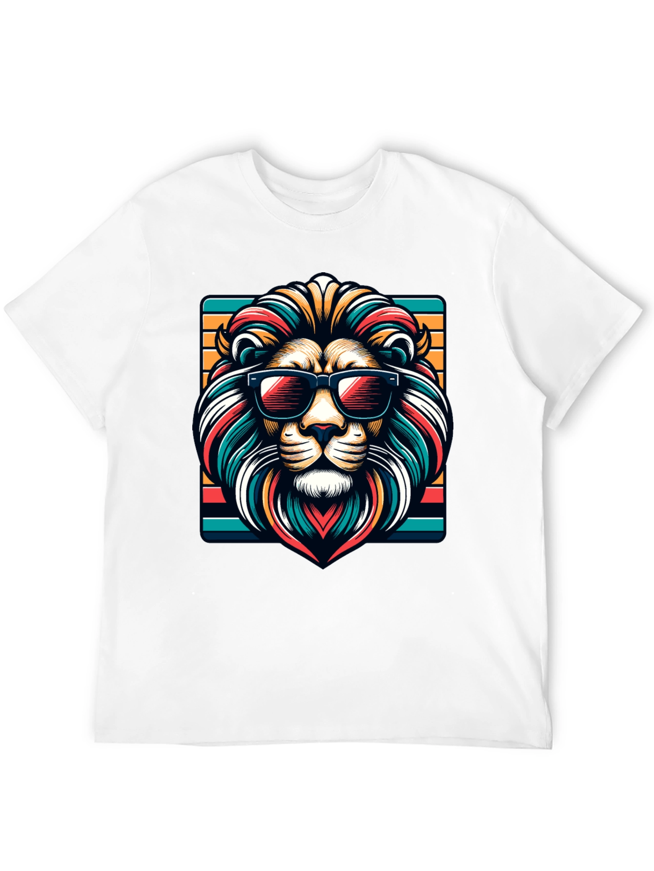 Cool Lion Graphic Tee - Trendy Animal Design