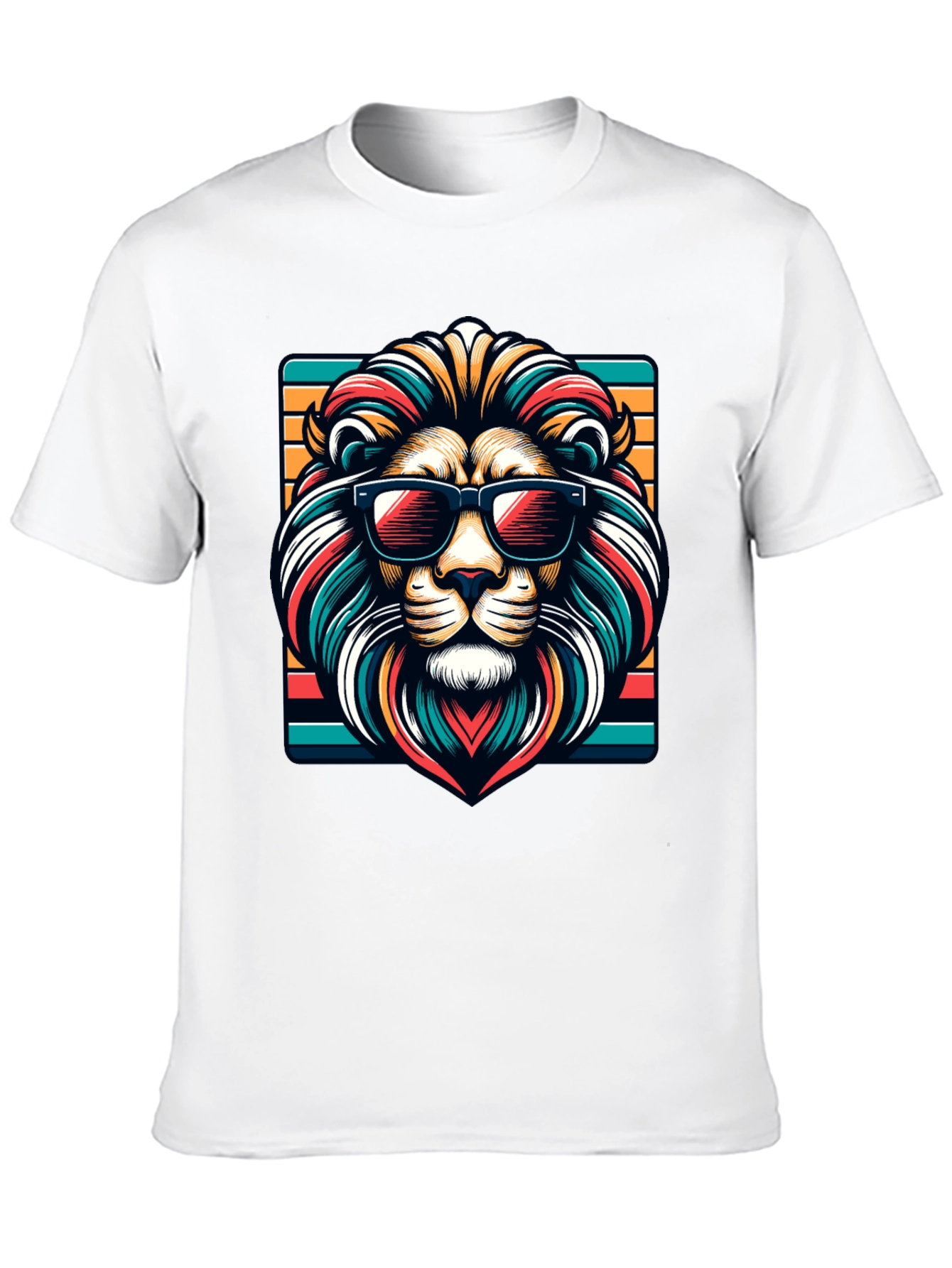 Cool Lion Graphic Tee - Trendy Animal Design