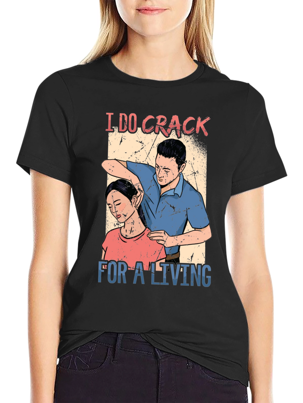 Chiropractor I DO CRACK Black T-Shirt