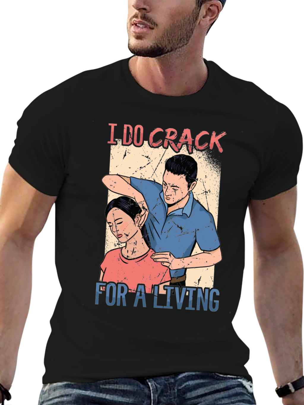 Chiropractor I DO CRACK Black T-Shirt