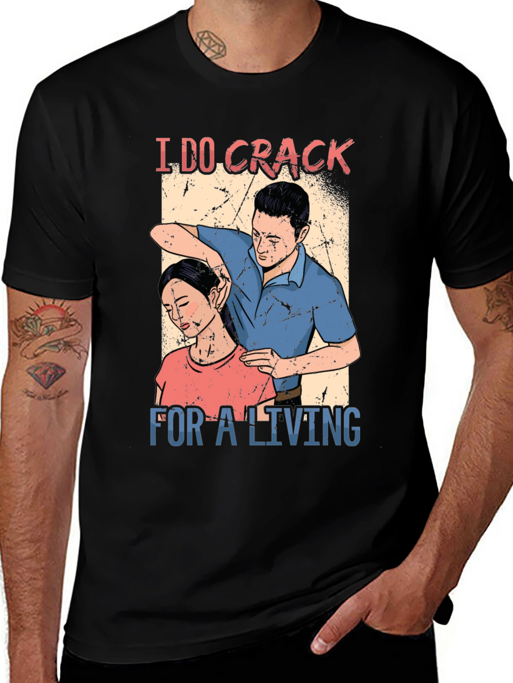 Chiropractor I DO CRACK Black T-Shirt