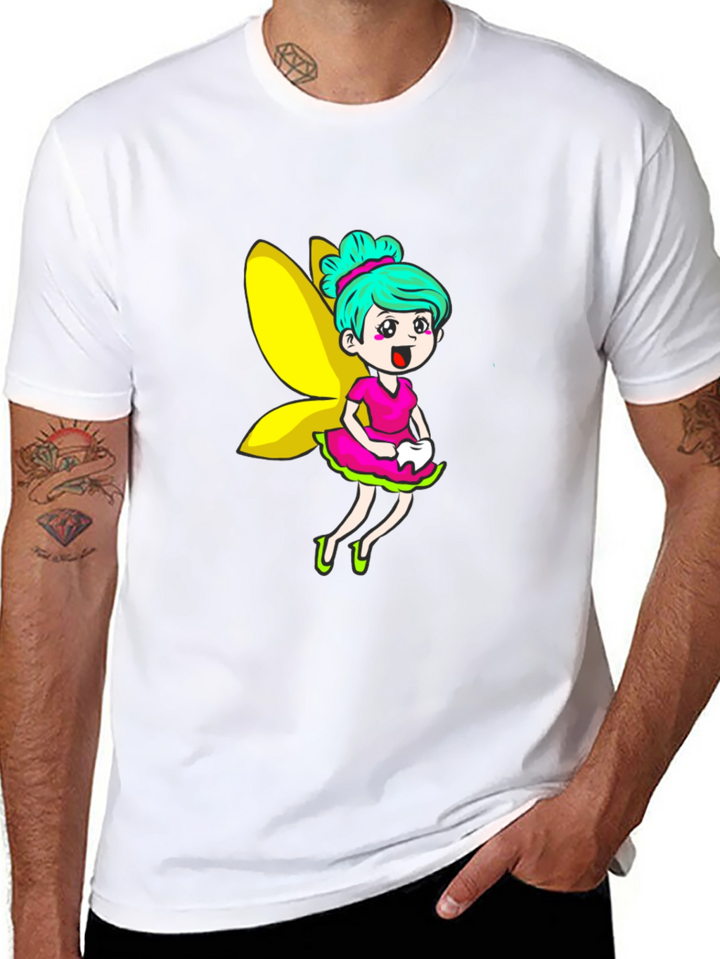 Tooth Fairy Graphic Tee - Fun Cartoon Design