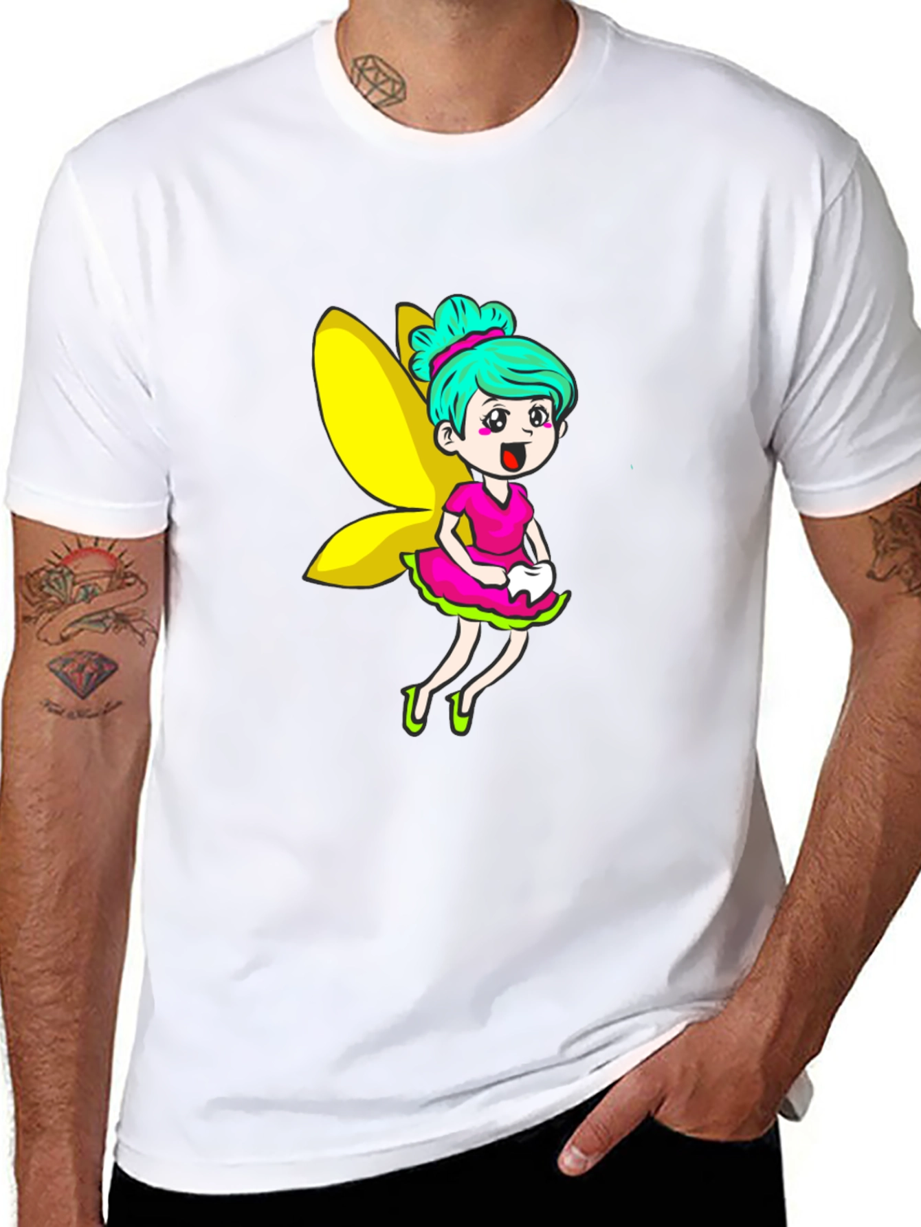 Tooth Fairy Graphic Tee - Fun Cartoon Design