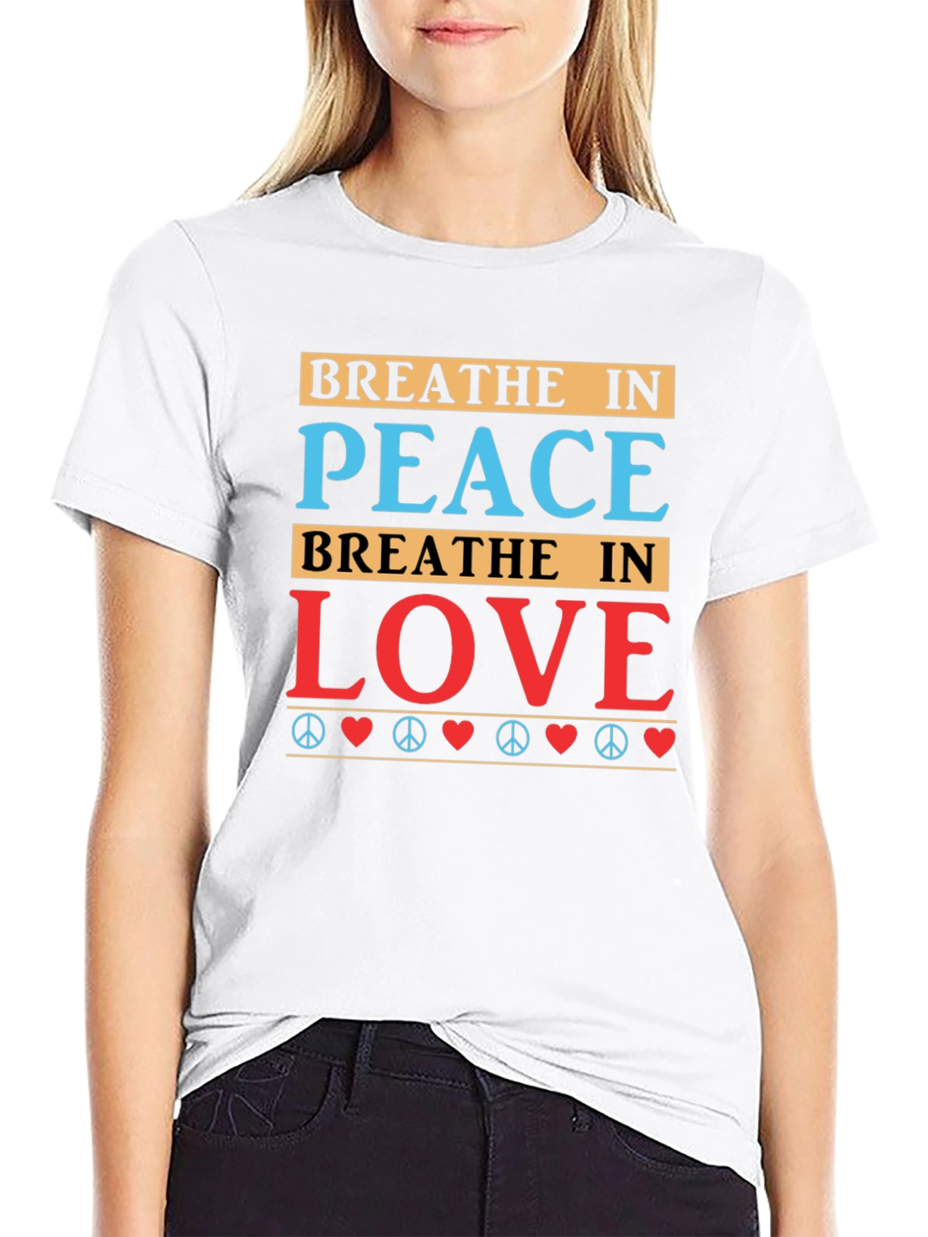 Breathe in Peace Love Graphic T-Shirt