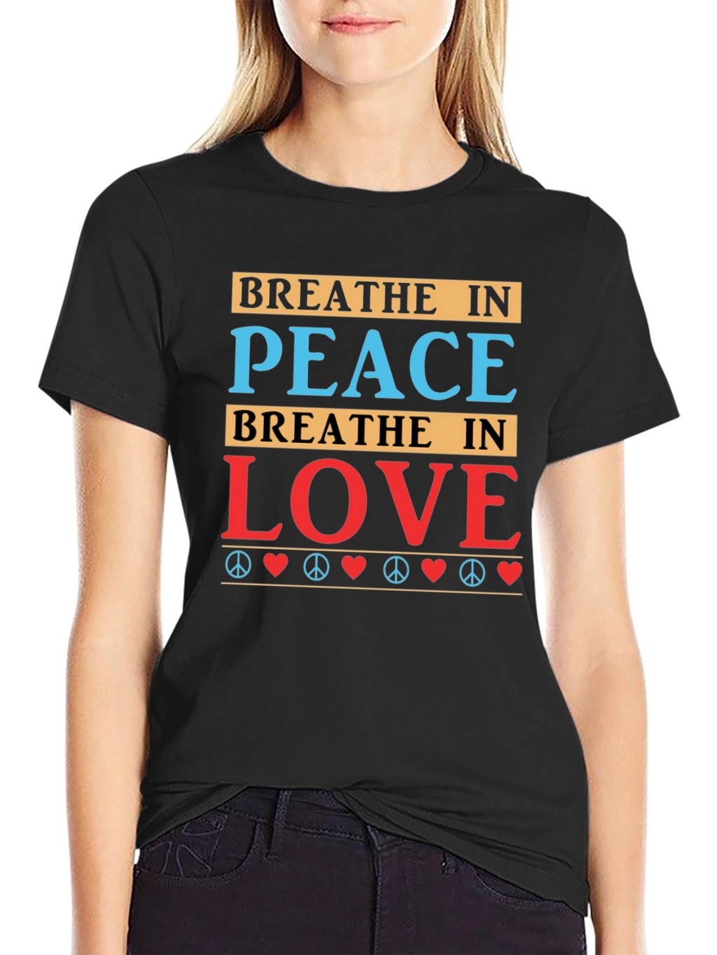 Breathe in Peace Love Graphic T-Shirt