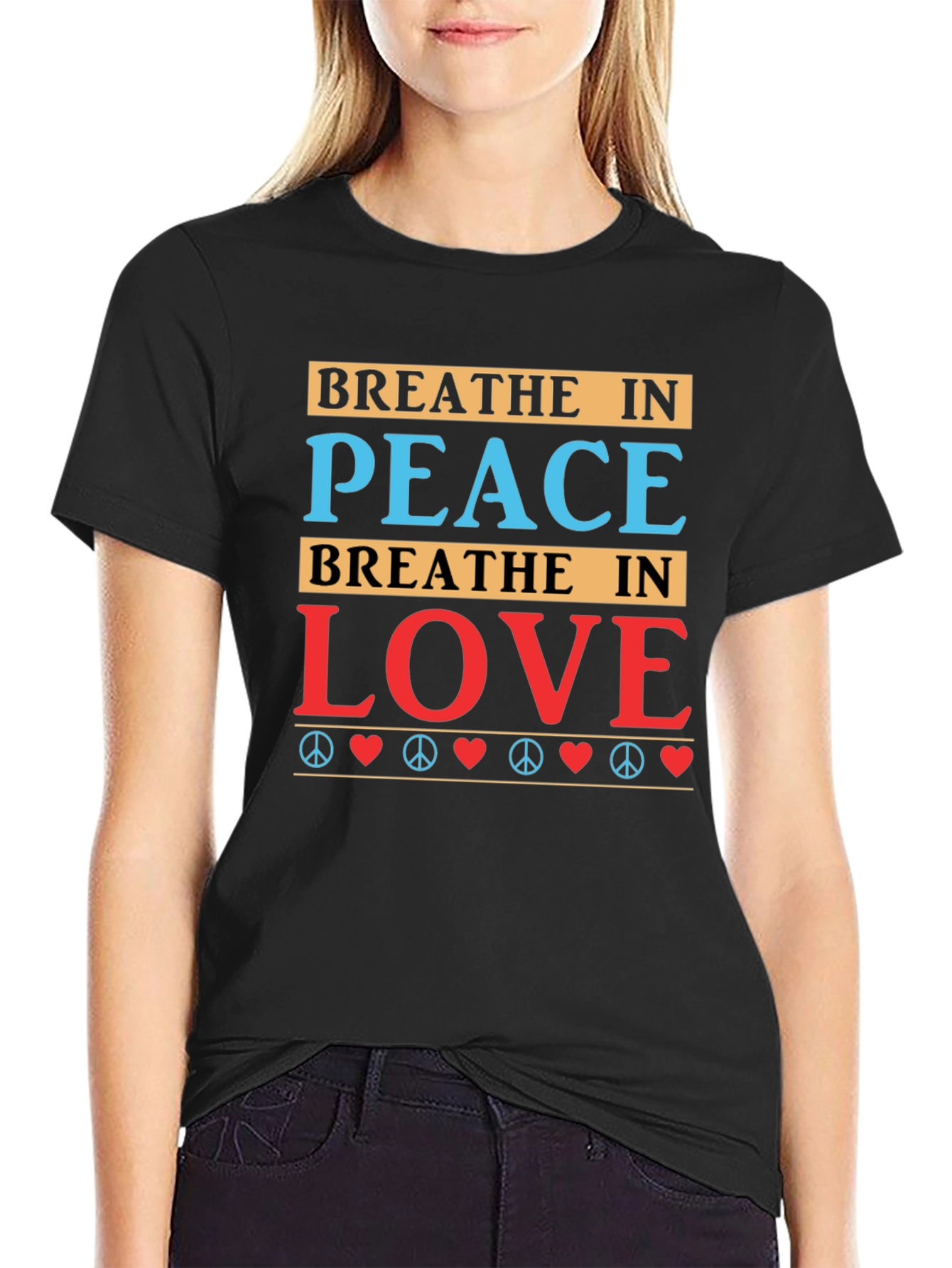 Breathe in Peace Love Graphic T-Shirt