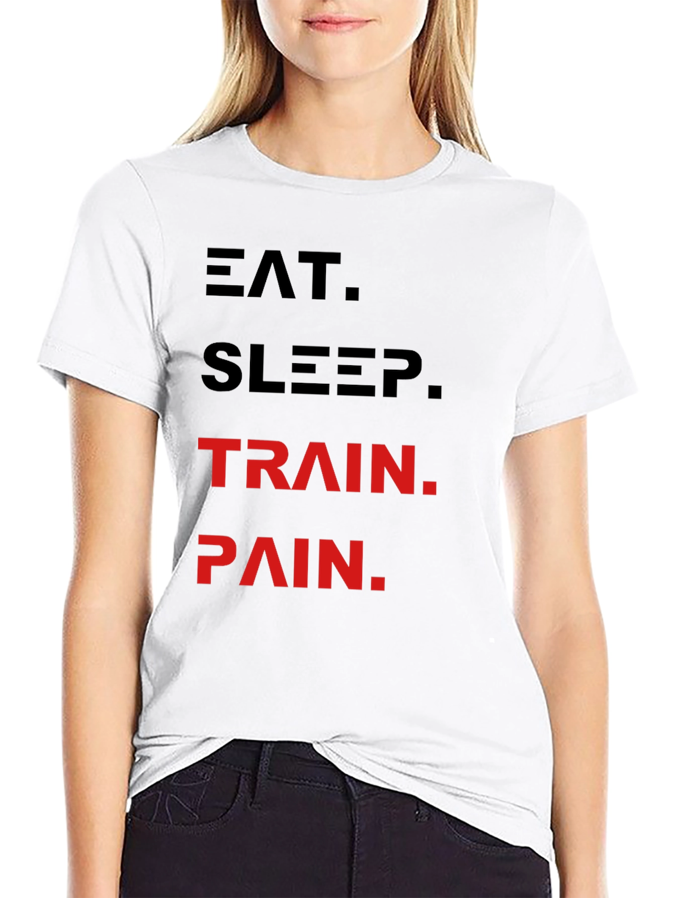 Eat Sleep Train Pain Black T-Shirt
