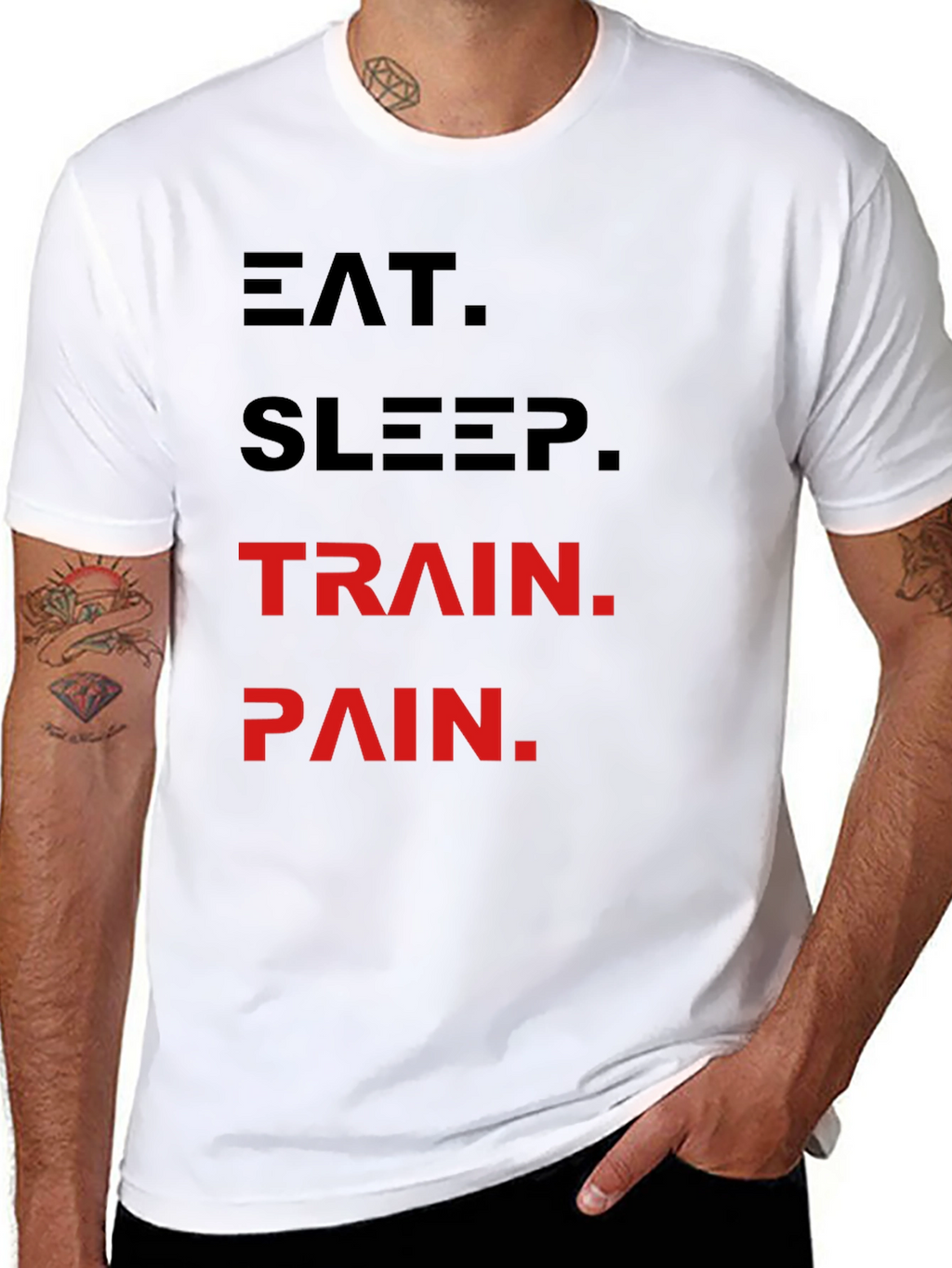 Eat Sleep Train Pain Black T-Shirt