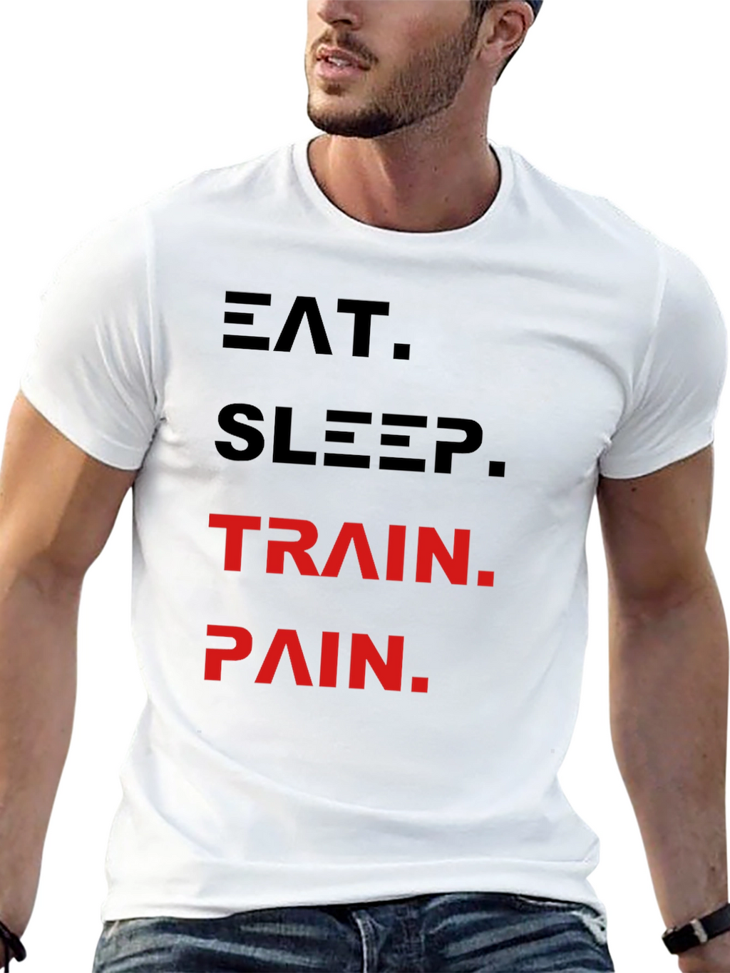 Eat Sleep Train Pain Black T-Shirt