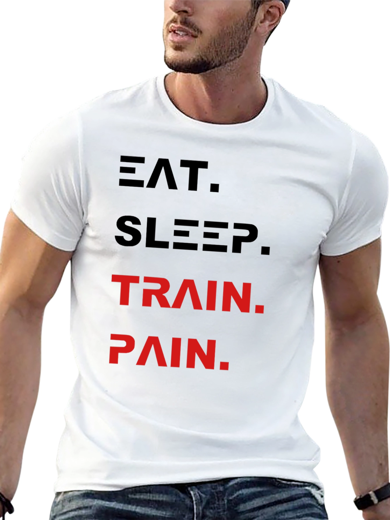Eat Sleep Train Pain Black T-Shirt