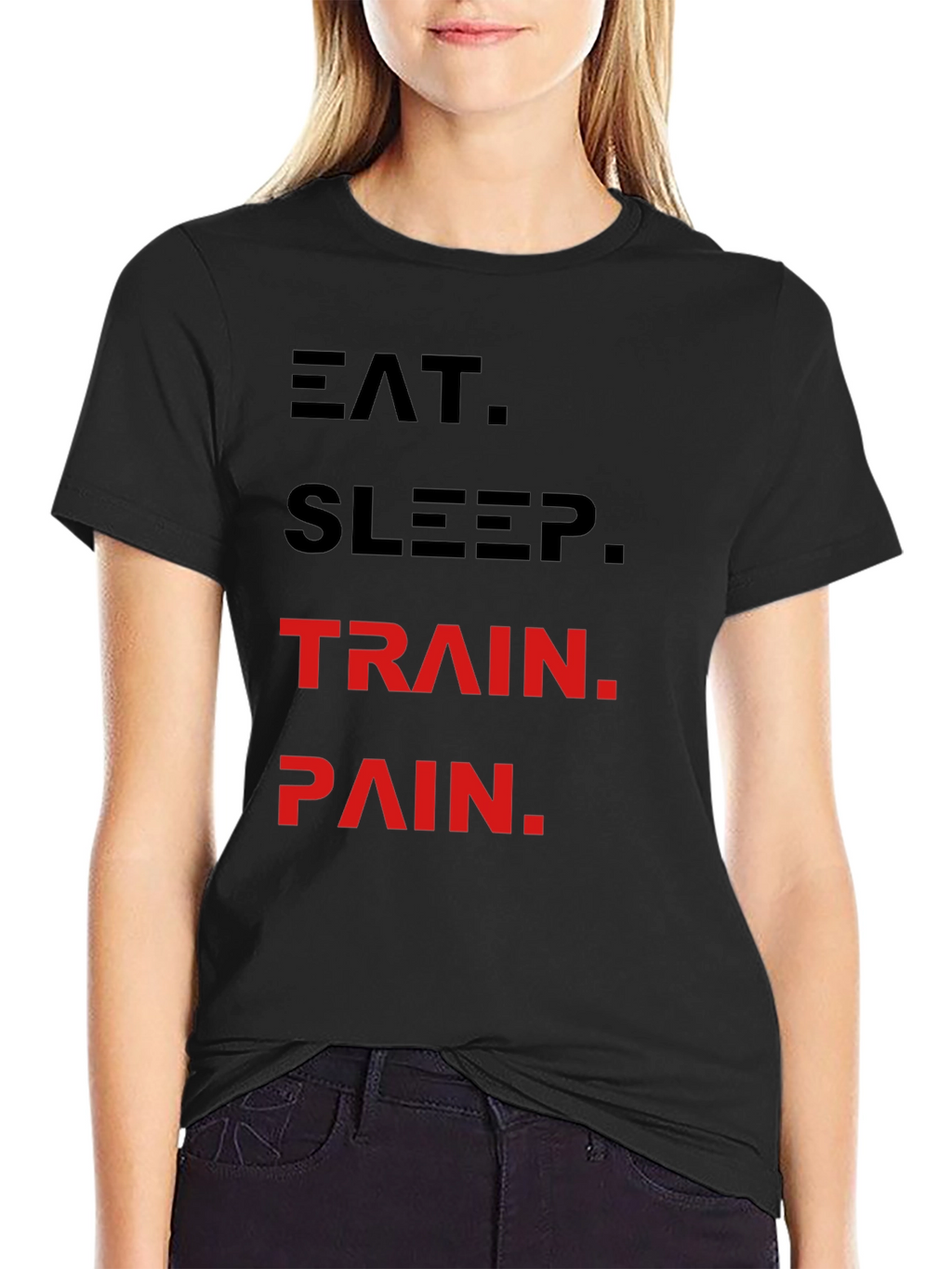 Eat Sleep Train Pain Black T-Shirt