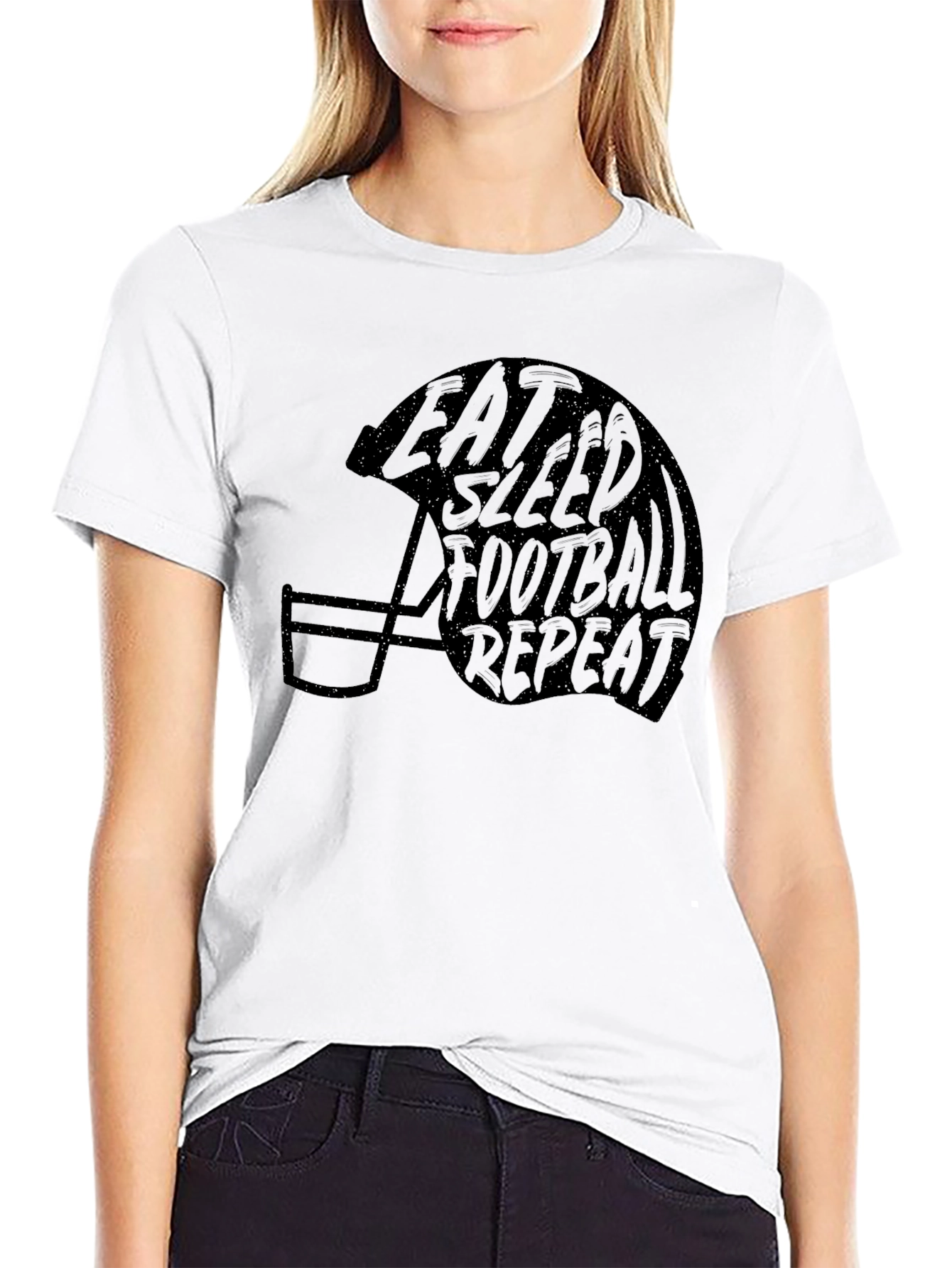 Eat Sleep Football Repeat Graphic Tee