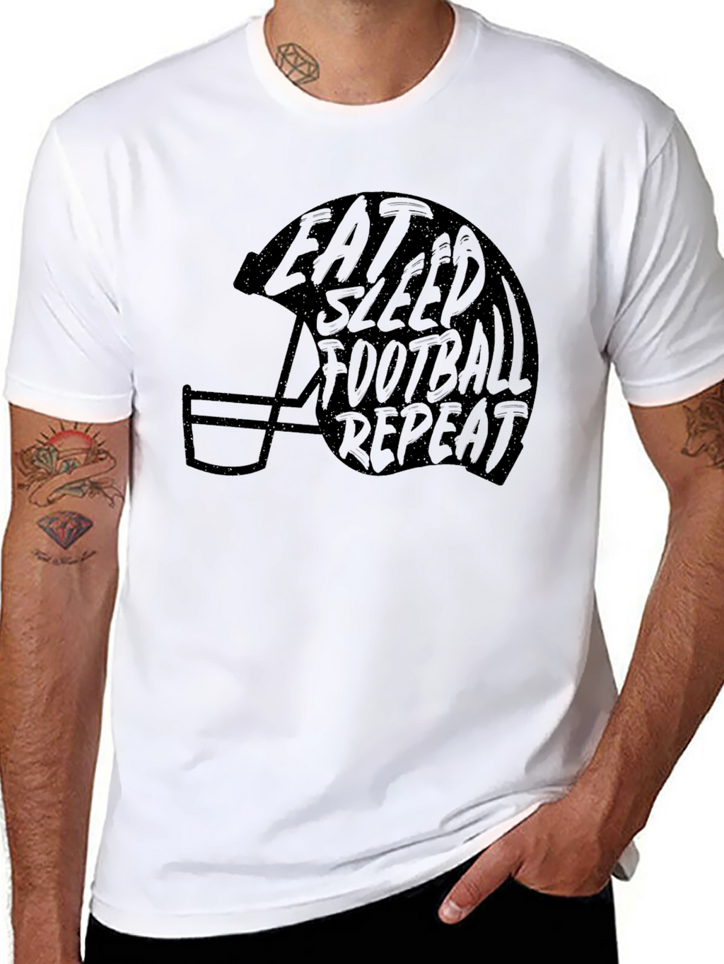 Eat Sleep Football Repeat Graphic Tee